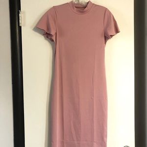 Dusty Rose Pink Midi Shein Stretchy Dress